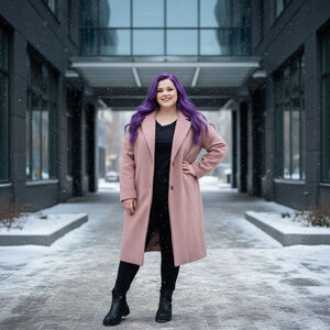 Women's Plus Size Soft Pink Old Navy Pink Pea Coat 3X Softgirl Coquette NWOT